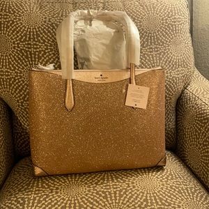 NWT Kate Spade rose gold tote bag.